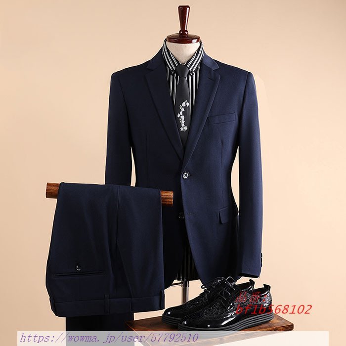 4ピーススーツ 大きいサイズ 一つ 二つボタン ジャケット パンツ ベスト＋シャツ 通勤 フォーマル紳士用ビジネススリムメンズ 撮影 OL 2